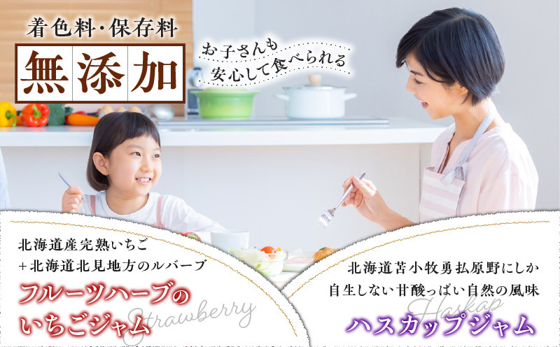ニドムオリジナル 手作りジャムセット2種（苺/ハスカップ） ジャム 果物 苺 イチゴ ハスカップ 無添加 手作り 北海道産 スイーツ パン