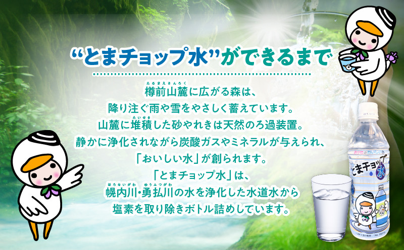 【とまチョップ水 500ml×24本セット】モンドセレクション2022金賞受賞 苫小牧水道水 とまチョップ キャラクター ご当地 水 ウォーター 炭酸ガス ミネラル ペットボトル ペットボトル水 美味しい