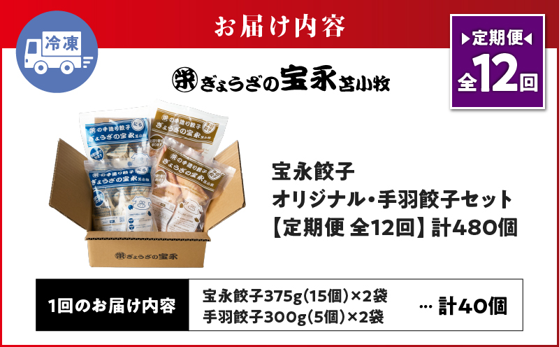 【定期便・全12回 毎月】手包み餃子 ぎょうざの宝永 手羽餃子40個セット（宝永餃子15個入×2袋・手羽餃子5個入×2袋） 定期便 定期 惣菜 総菜 餃子 ぎょうざ ギョウザ 手羽餃子 冷凍餃子 冷凍