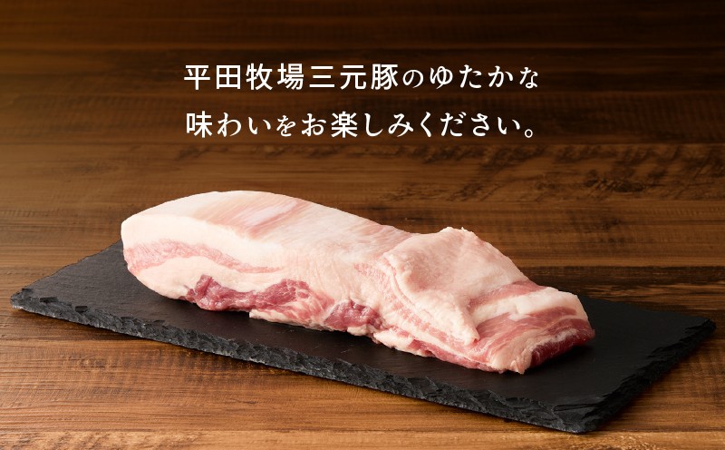 【平田牧場】三元豚バラブロック 600g 肉 お肉 にく 豚 豚肉 ブタ ぶた 三元豚 バラブロック バラ