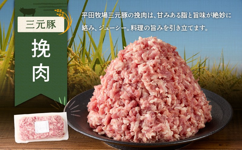 日本の米育ち平田牧場 三元豚ロースブロック・バラブロック・肩ロースブロック・挽肉　各600g（計2.4kg） 肉 お肉 にく 豚 豚肉 ブタ ぶた 三元豚 ロースブロック バラブロック