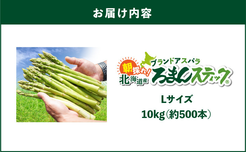ロマンス農園 ろまんスティック Lサイズ 10kg アスパラガス 野菜 やさい Lサイズ 旨味 うま味 新鮮 やわらかい みずみずしい 糖度