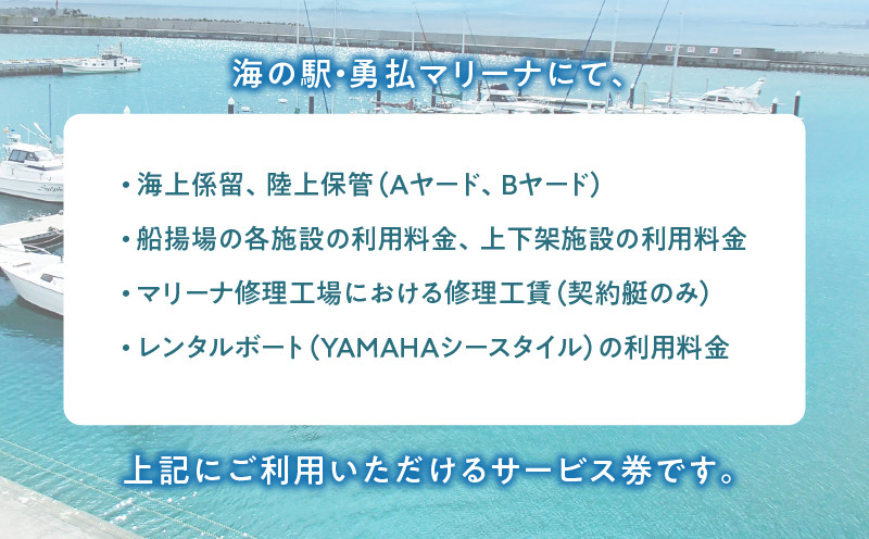 海の駅・勇払マリーナ　ご利用券 クーポン チケット 利用券 サービス券 旅行 券 旅 観光 海の駅 勇払マリーナ