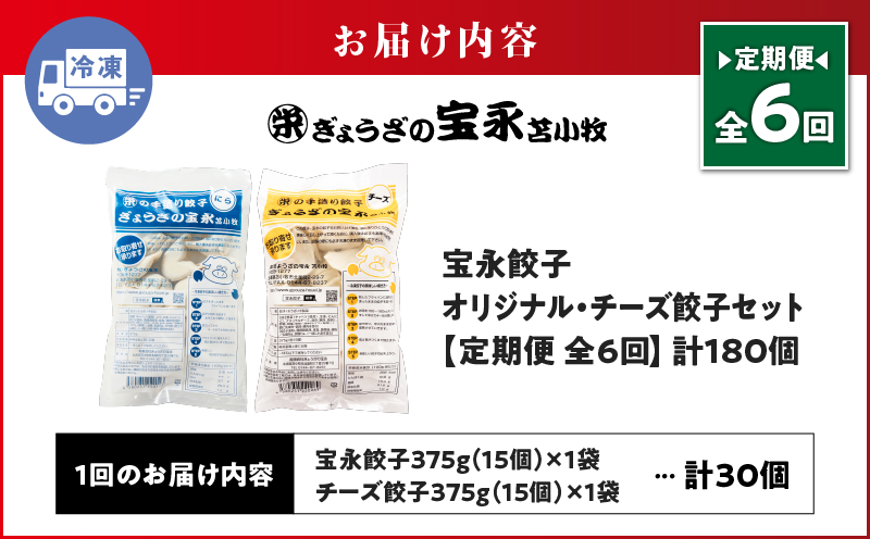 【定期便・全6回 毎月】手包み餃子 ぎょうざの宝永 チーズ餃子30個セット（宝永餃子15個入×1袋・チーズ餃子15個入×1袋） 定期便 定期 惣菜 総菜 餃子 ぎょうざ ギョウザ 冷凍餃子 冷凍