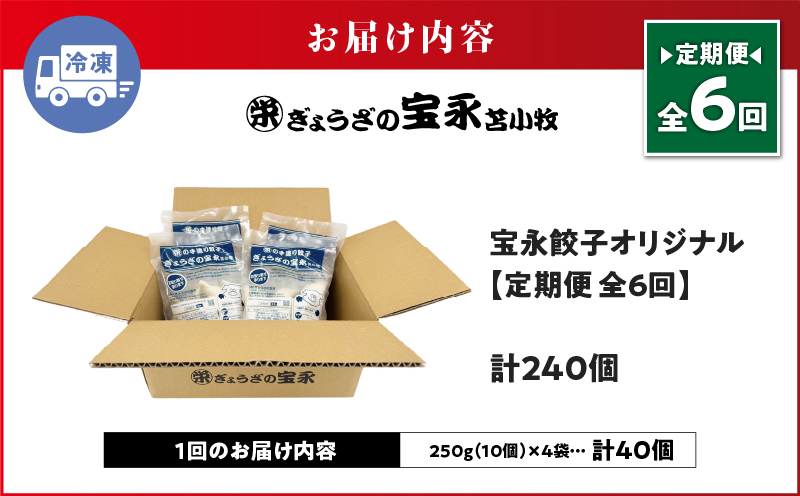 【定期便・全6回 毎月】手包み餃子 ぎょうざの宝永 宝永餃子40個セット（宝永餃子10個入×4袋） 定期便 定期 惣菜 総菜 ギョウザ 餃子 冷凍餃子 焼き餃子 水餃子 おかず