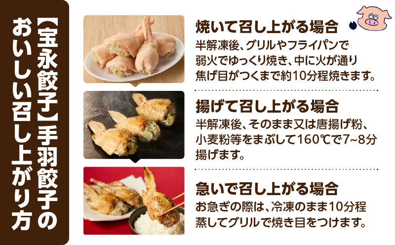 【定期便・全6回 毎月】手包み餃子 ぎょうざの宝永 手羽餃子40個セット（宝永餃子15個入×2袋・手羽餃子5個入×2袋） 定期便 定期 惣菜 総菜 餃子 ぎょうざ ギョウザ 手羽餃子 冷凍餃子 冷凍