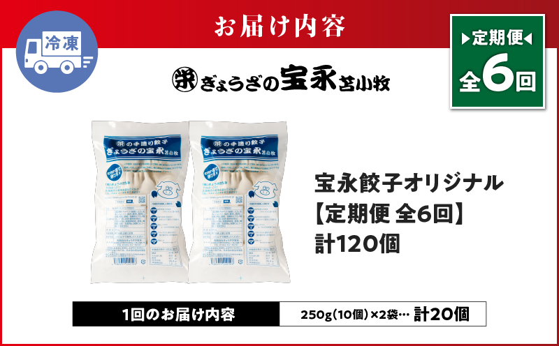 【定期便・全6回 毎月】手包み餃子 ぎょうざの宝永 宝永餃子20個セット（宝永餃子10個入×2袋） 定期便 定期 惣菜 総菜 ギョウザ 餃子 冷凍餃子 焼き餃子 水餃子 おかず