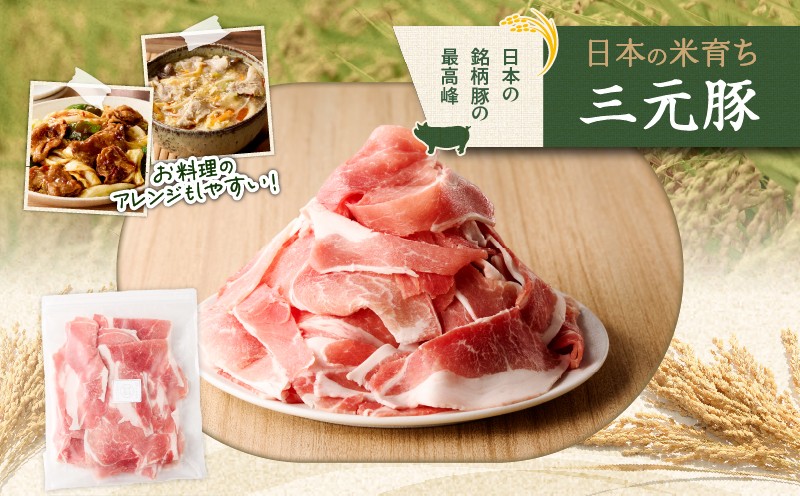 日本の米育ち平田牧場 三元豚切り落とし 500g×4パック（計2kg） 肉 お肉 にく 豚 豚肉 ブタ ぶた 三元豚 切り落とし 上質