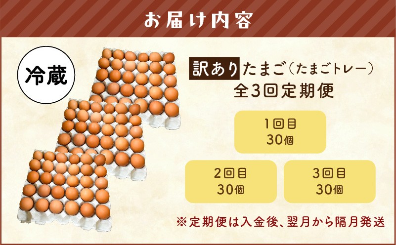 【全3回定期便】訳ありたまご　（たまごトレー） 定期便 定期 訳あり卵 訳あり 卵 卵かけごはん HokkaidoGreenCompany ふるさと納税 北海道 苫小牧市