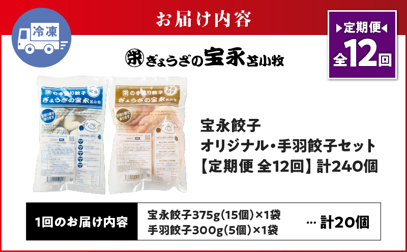 【定期便・全12回 毎月】手包み餃子 ぎょうざの宝永 手羽餃子20個セット（宝永餃子15個入×1袋・手羽餃子5個入×1袋） 定期便 定期 惣菜 総菜 餃子 ぎょうざ ギョウザ 手羽餃子 冷凍餃子 冷凍
