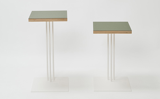 Rectangle side table （レクタングルサイドテーブル） ワークデスク H500 ホワイト_オリーブ EB8-0639 