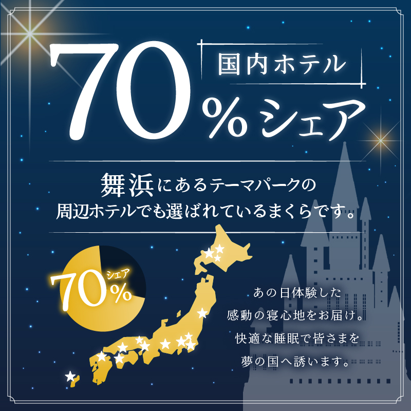 国産 ダウン枕(中) 5つ星高級ホテル多数採用 国内ホテル・旅館70％シェア ｜ 枕 まくら 羽毛 寝具 高品質 ベッド 布団 綿100％ 快眠 リピート多数 枕カバー付き 受注生産 ギフト 贈り物 日本製 一流ホテル 北海道 【 滝川市 】