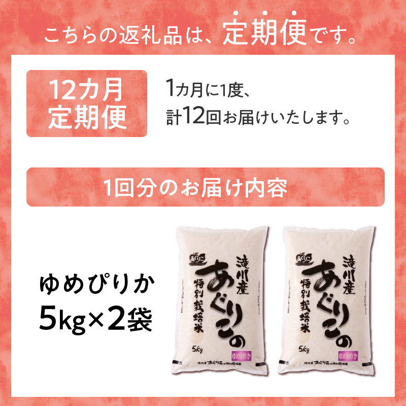 《令和7年産》特別栽培米ゆめぴりか 10kg×12ヵ月定期便 | 16年連続特A ブランド米 白米 精米 米 お米 こめ 減農薬 単一原料米 ご飯 北海道米 北海道 滝川市