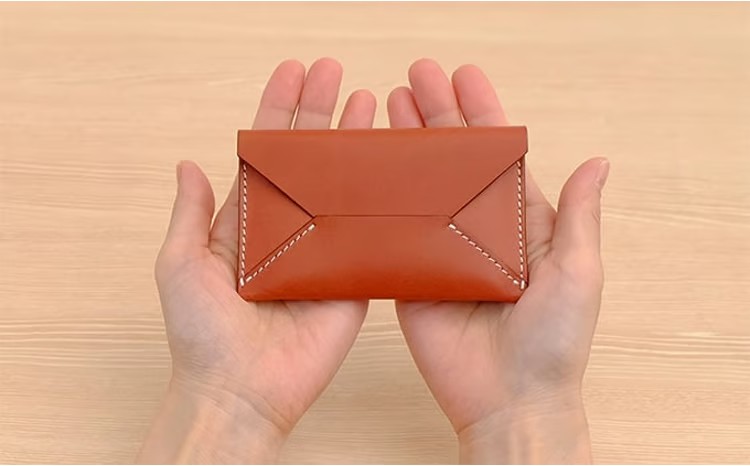 牛革 レター型名刺入れ ブラウン | 本革 レザー 革製品 カードケース ビジネス 男女兼用 メンズ レディース 革小物 日本製 北海道 滝川市