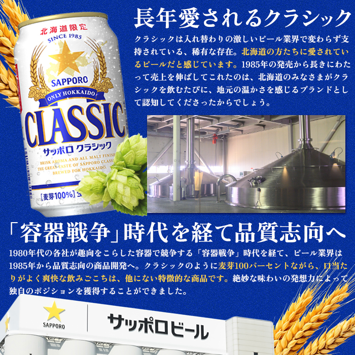 【数量限定】サッポロクラシック ファイターズ応援缶 350ml×12本【880084】《2025年3月下旬発送予定》