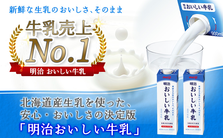 《配送地域限定》【定期便6回】明治おいしい牛乳 900ml【3本】【73005501】