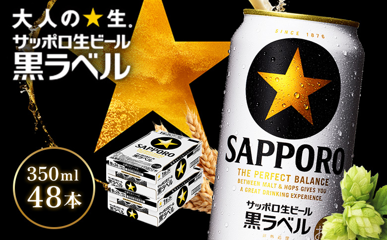 サッポロ黒ラベル350ml×48本（2箱）【930040112】
