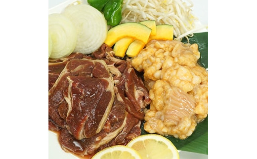 阿部精肉店の味付ジンギスカン(500g×2)豚上味噌ホルモン(300g×2)【16000303】