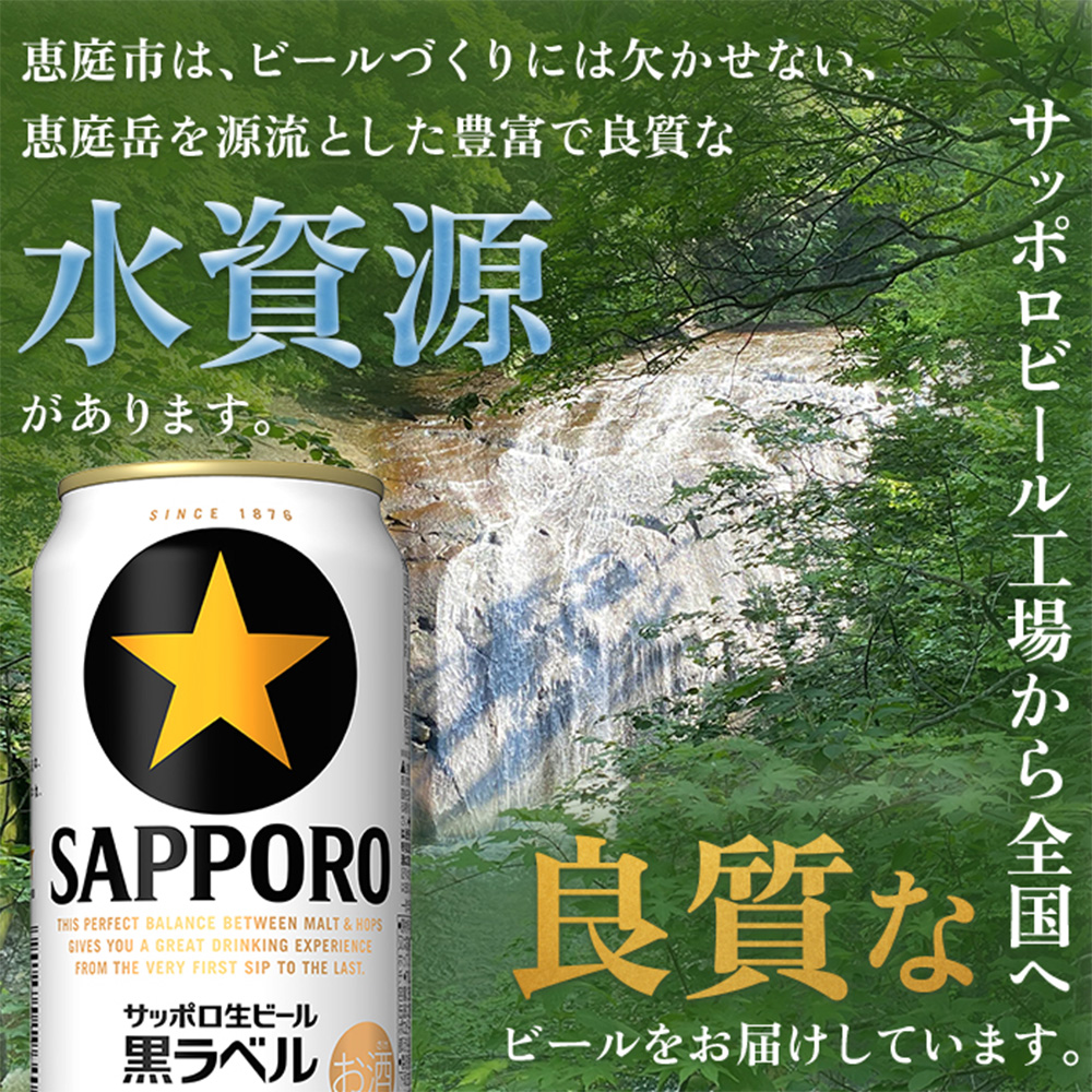 サッポロ　黒ラベル　192本（350ml×24本×8箱）【300040818】