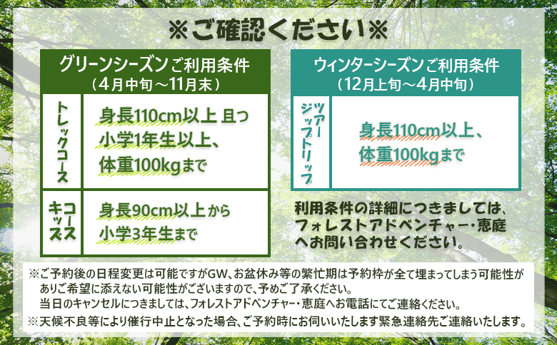 フォレストアドベンチャー・恵庭1名様招待券【トレックコース90分間】【13000101】
