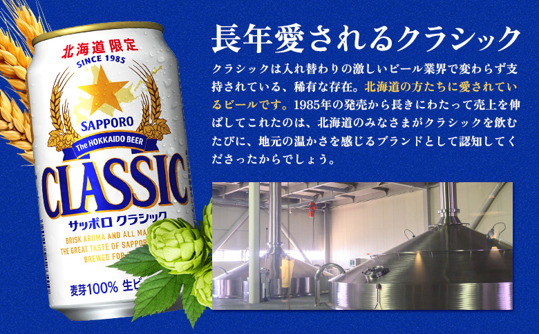 サッポロクラシック350ml×192本（8箱）【930010108】