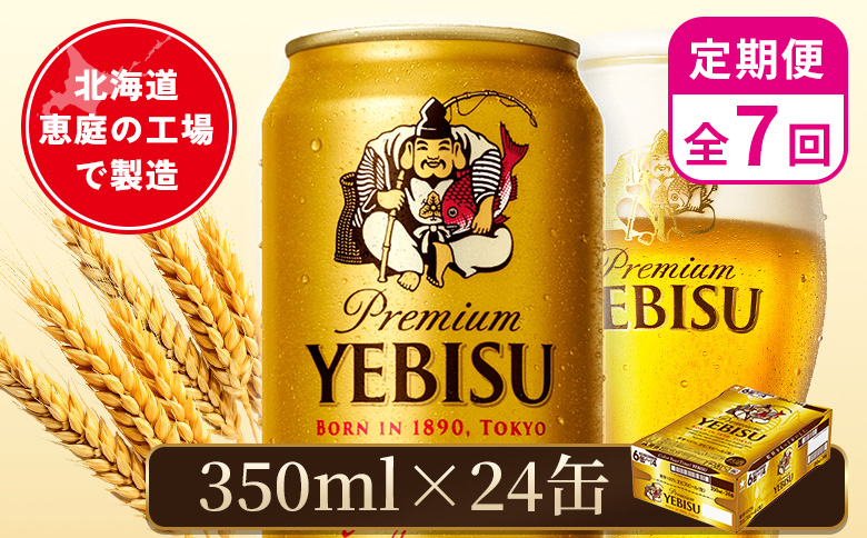 【定期便：全7回】サッポロヱビスビール 350ml×24本【880060021907】