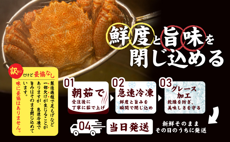 【訳あり品】【北海道産】『冷凍』毛ガニ450g前後×2杯【52001AA0101】