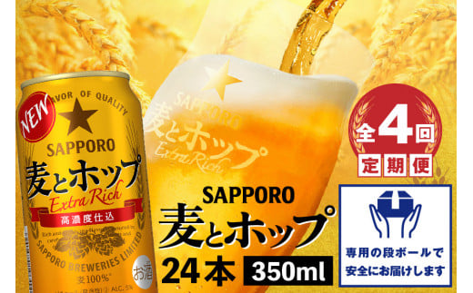 『定期便：全4回』麦とホップ350ml×24本【300110241904】