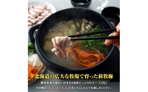北海道産放牧豚 無添加ウインナーとしゃぶしゃぶ肉セット【12000102】