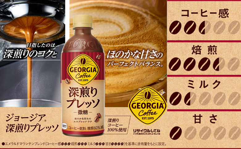 ジョージア「深煎りプレッソ 微糖PET」500ml×24本とトモヱベーグル「北の麦輪」10個セット【C9902701】