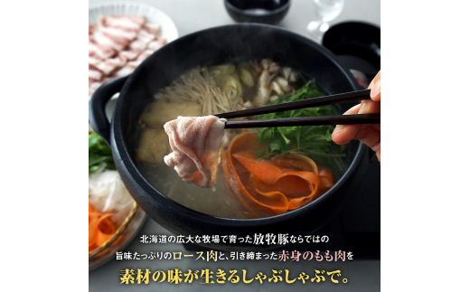 北海道産放牧豚 しゃぶしゃぶ肉（ロース・モモ）セット【12000402】