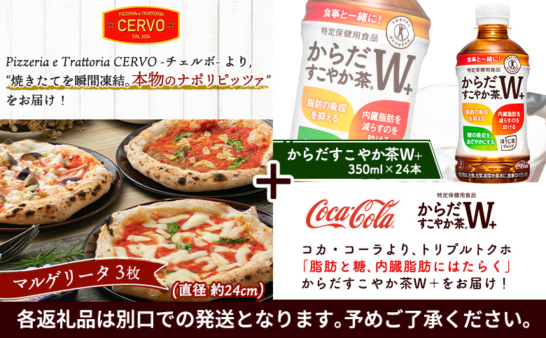 石窯ピッツァ3枚（マルゲリータ3枚）とからだすこやか茶のセット【C9900901】