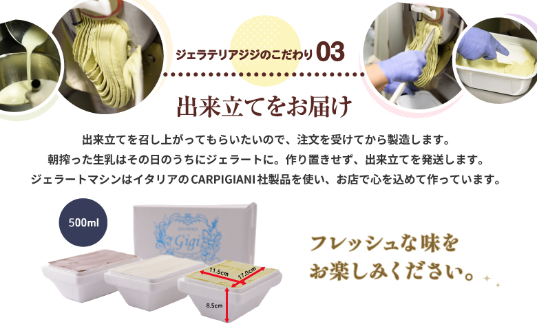 ジェラテリアGigiのイタリアンジェラート『静岡抹茶』500ml×1【43011701】
