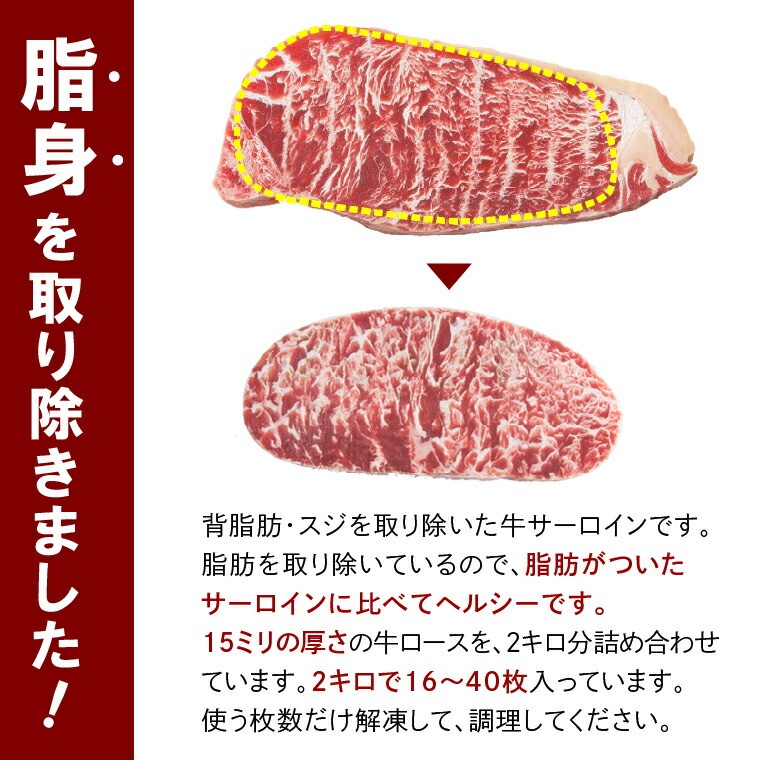 訳あり（サイズ不揃い）サーロイン（2kg）【牛脂注入加工肉】｜ ホクビー ステーキ 牛肉 北海道 石狩市