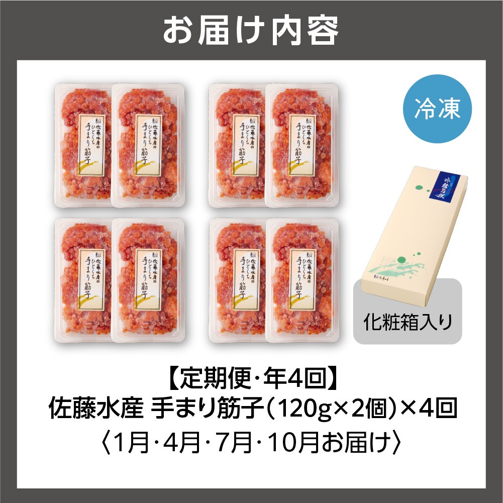 【定期便・全4回】佐藤水産　手まり筋子 定期便