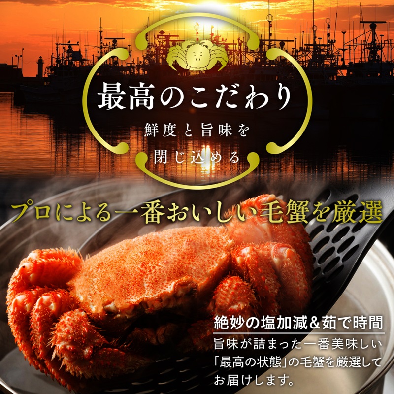 北海道産 毛がに 600g以上 １ハイ（冷凍）【010015】