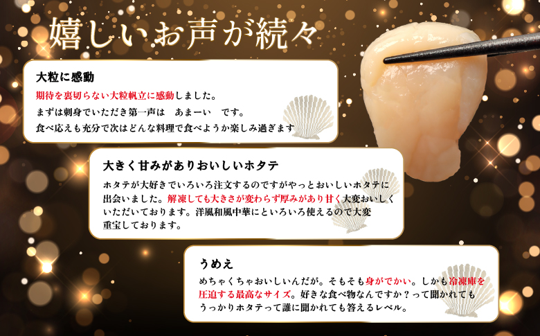 【在庫限り！数量限定】大粒ほたて貝柱　1kg【27002AA0101】