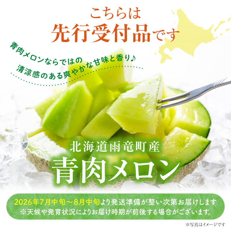 【令和8年産先行予約】北海道産 暑寒メロン 1玉 (1.6kg以上×1箱) 《2026年7月より発送予定》 メロン 先行予約 北海道 青肉 糖度 14度以上 2026年 7月 ブランドメロン