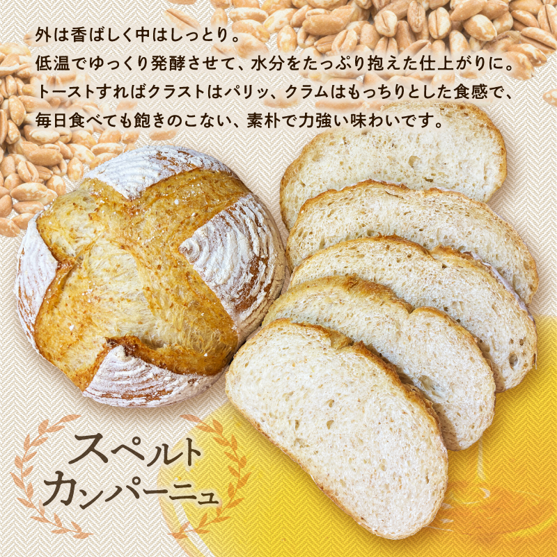 【18 BAKERY】スペルト小麦シリーズセット［スペルト角食・スペルトカンパーニュ・スペルトチャバタ・スペルトくるみメープル］