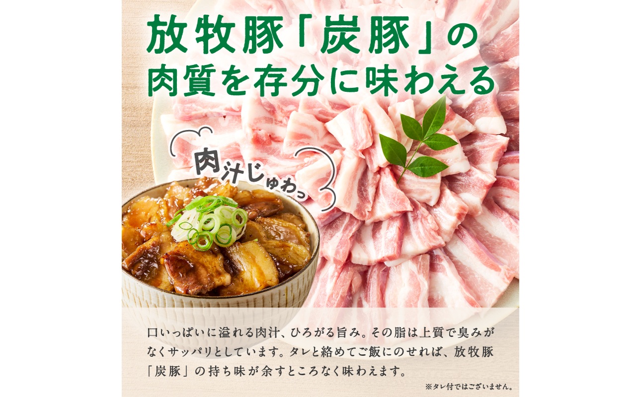 放牧豚”炭豚”の豚丼セット(150g×4)