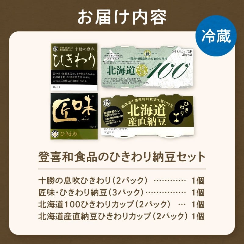 国産大豆100％使用した登喜和食品の食べやすいひきわり納豆セットをお届け！ 登喜和食品のひきわり納豆セット 食べやすい ひきわり納豆 国産大豆 100% 使用 安心 安全 健康食品