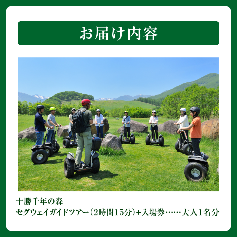 十勝千年の森 入場券＋セグウェイツアー券 1名分【北海道 清水町 自然 十勝千年の森 十勝毎日新聞社 ガーデン 入場券 セグウェイ セグウェイ社公認 ツアー レジャー おでかけ】