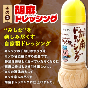 とんかつのみしな 最高のカツを食べるための ソース 2本 セット 【 とんかつソース 胡麻ドレッシングソース 調味料  お取り寄せ 北海道 清水町  】
