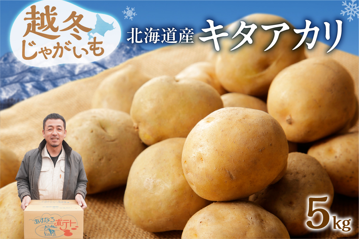2026年発送分先行受付！ホクホク あま～い！ 低温貯蔵！北海道産 越冬じゃがいも キタアカリ 約5kg 【じゃがいも いも 芋 キタアカリ 産地直送 越冬 5kg】