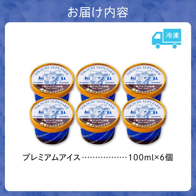 ”希少なブラウンスイス生乳使用” 十勝アルプス牧場 濃厚ショコラアイス6個セット【アイス 濃厚 さっぱり 高たんぱく ソフトクリーム アイスセット チョコアイス ショコラアイス お中元 お歳暮 のし 熨斗 北海道 清水町】