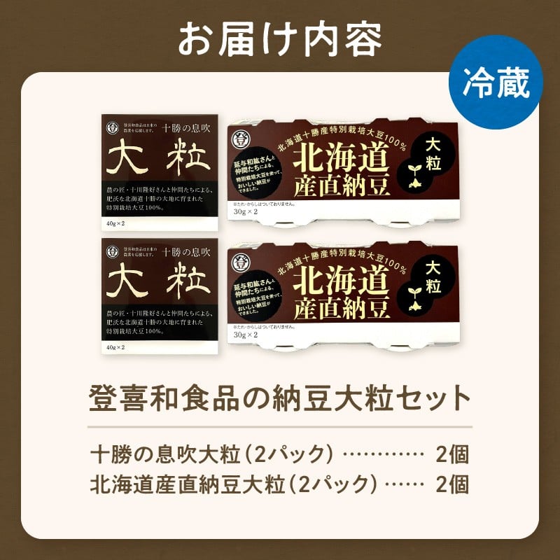 国産大豆100％使用した登喜和食品の食べ応え抜群の大粒納豆セットをお届け！ 登喜和食品の納豆大粒セット 食べ応え抜群 大粒納豆 国産大豆 100% 使用 安心 安全 健康食品