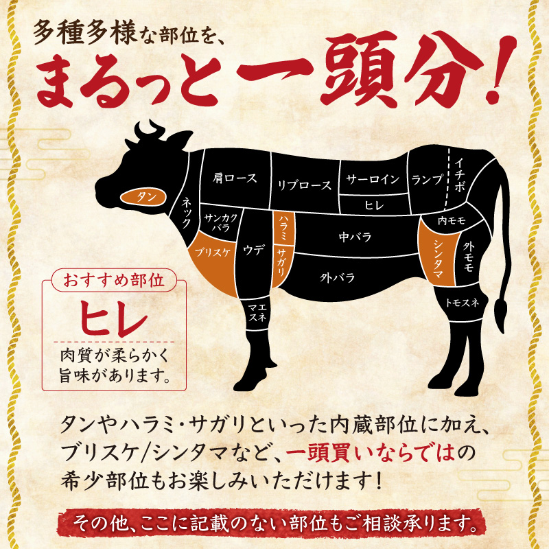 十勝清水町産 ブランド牛 十勝若牛1頭買い！総重量約220㎏！定期便 選べるカット・配送 _S003-0031