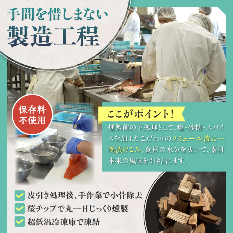 トラウトサーモンスモーク 400g サラダにサンドウィッチ、マリネやパスタまで！活用方法いろいろ！魚 魚介類 刺身 小分け 冷凍 鮭 さけ 海鮮 トラウト サーモン スモーク_S042-0001