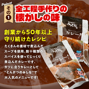 とんかつのみしな 名店 の カレー 【 レトルト ヒレ肉 ロース肉 簡単調理 じっくり煮込んだカレー お取り寄せ 北海道 清水町  】