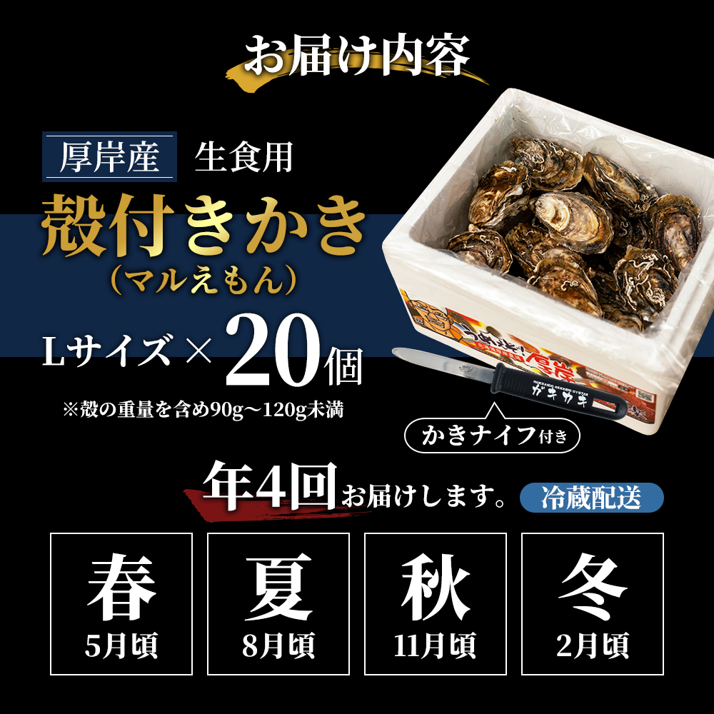 定期便 4回 季節によって味が違う！春夏秋冬「 牡蠣 」 【配送不可：沖縄・離島】 魚貝類 生牡蠣 かき マルえもん